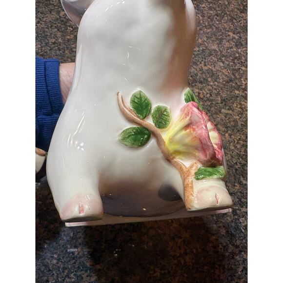 Vintage Fitz & Floyd Omnibus Teapot Sleepy Eyed Pig 1994 Hand-painted - Picture 10 of 16